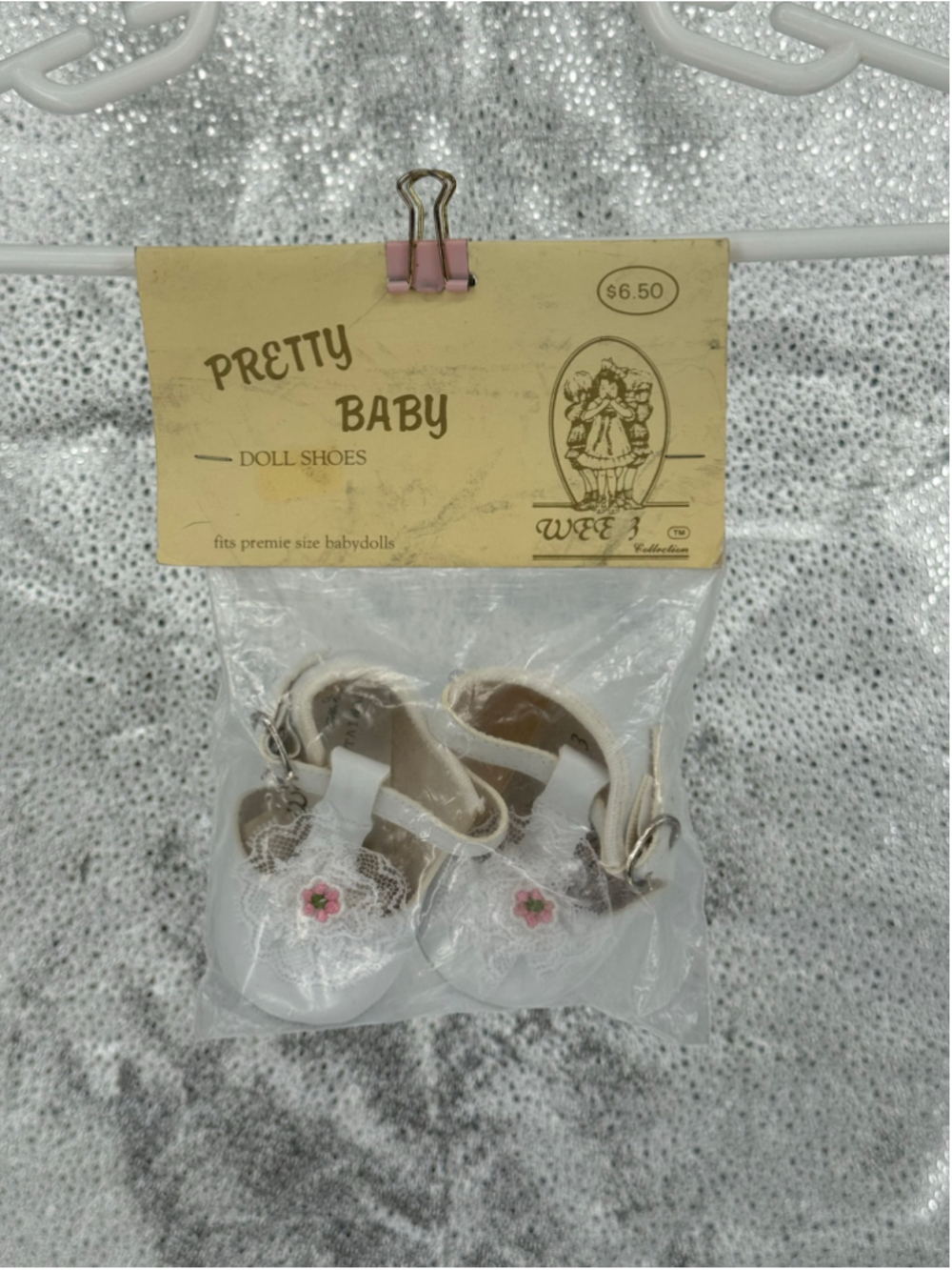 Wee 3 Collection Baby Doll Shoes One Size White Pink